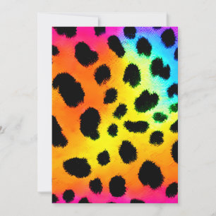 Colorful Rainbow Cheetah Seamless Mönster Julkort