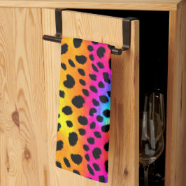 Colorful Rainbow Cheetah Seamless Mönster Kökshandduk