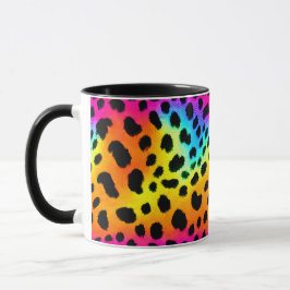 Colorful Rainbow Cheetah Seamless Mönster Mugg