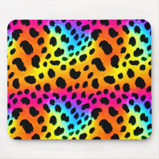 Colorful Rainbow Cheetah Seamless Mönster Musmatta (Framsidan)