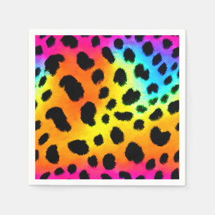Colorful Rainbow Cheetah Seamless Mönster Pappersservett