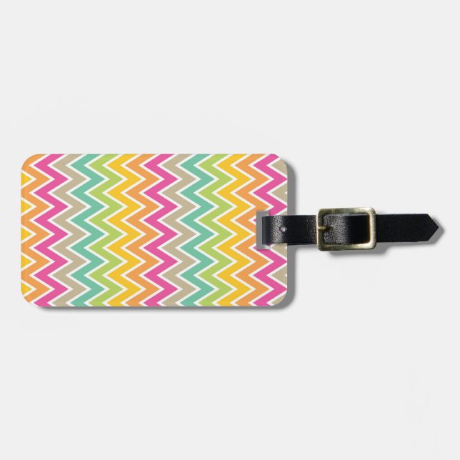 Colorful Rainbow Chevron Mönster Bagagebricka (Horisontell Framsida)