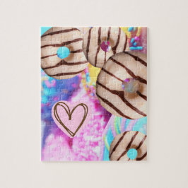 Colorful Rainbow Donut Puzzle Pussel