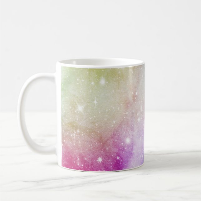 Colorful Rainbow Galaxy Mönster Kaffemugg (Vänster)