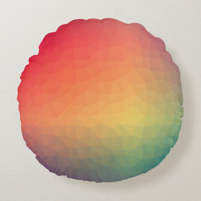 Colorful rainbow gradient geometric rund kudde (Framsidan)