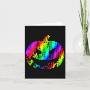 Colorful Rainbow Halloween Jack o lantern Pumpkin Kort