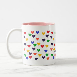 Colorful Rainbow Hearts Mugg