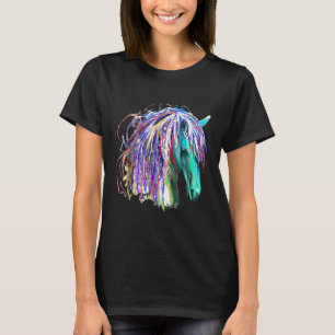 Colorful Rainbow Horse Head T Shirt