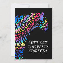 Colorful Rainbow Jaguar Party