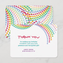 Colorful Rainbow Kärlek Hearts Sprinkles Birthday Tack Kort