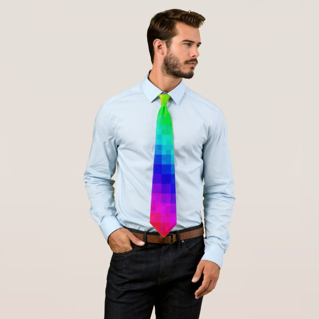 Colorful Rainbow Mosaic, Necktie Slips (In Situ)