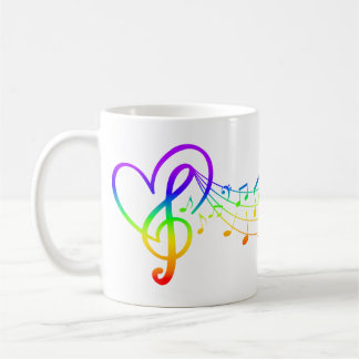 Colorful Rainbow Musik noter, LGBTQ, Gay pride Kaffemugg