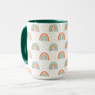 Colorful Rainbow Polka Dot Mönster Mugg