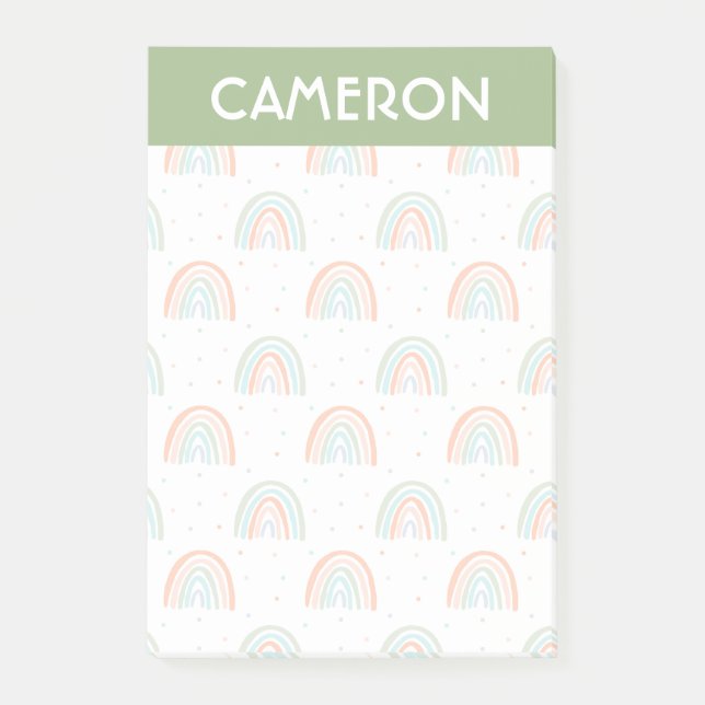 Colorful Rainbow Polka Dot Mönster Post-it Block (Framsida)