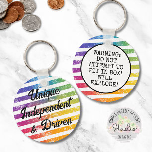 Colorful Rainbow Pride Confidence Gift Shop Nyckelring