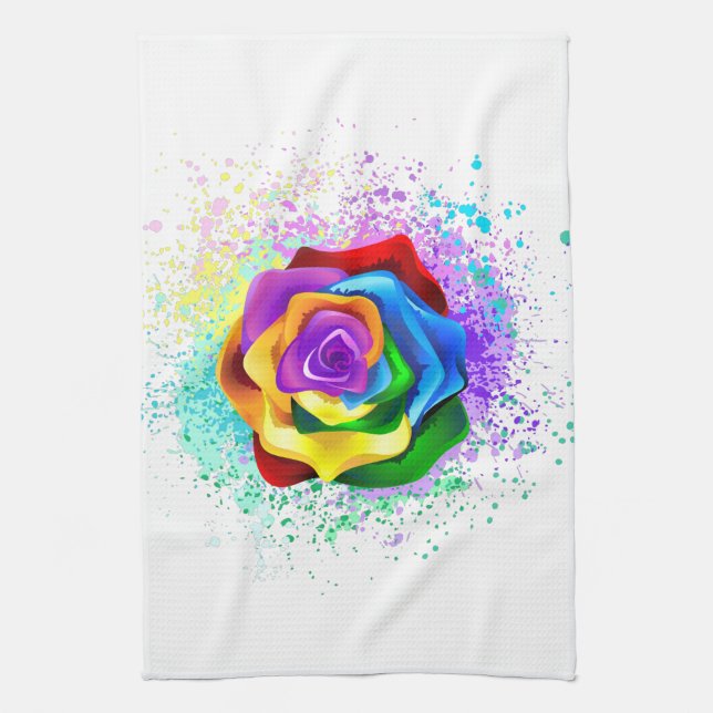 Colorful Rainbow Rose Kökshandduk (Vertikal)