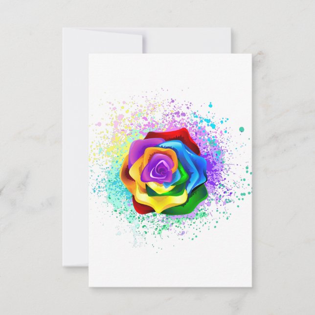 Colorful Rainbow Rose OSA Kort (Framsida)