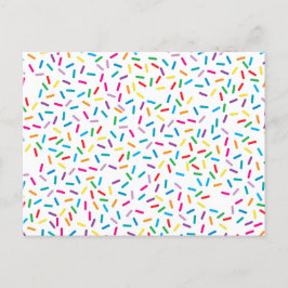 Colorful Rainbow Sprinkles Mönster Helg Vykort