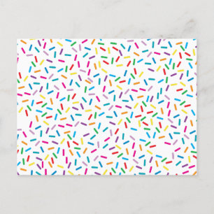 Colorful Rainbow Sprinkles Mönster Helg Vykort