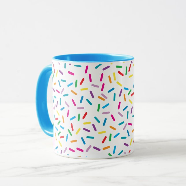 Colorful Rainbow Sprinkles Mönster Mugg (Framsida vänster)