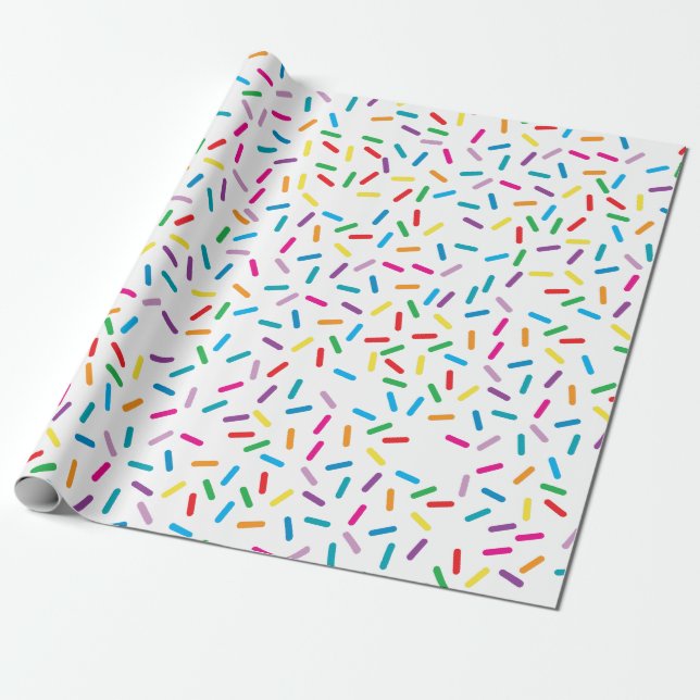 Colorful Rainbow Sprinkles Mönster Presentpapper (Utrullad)