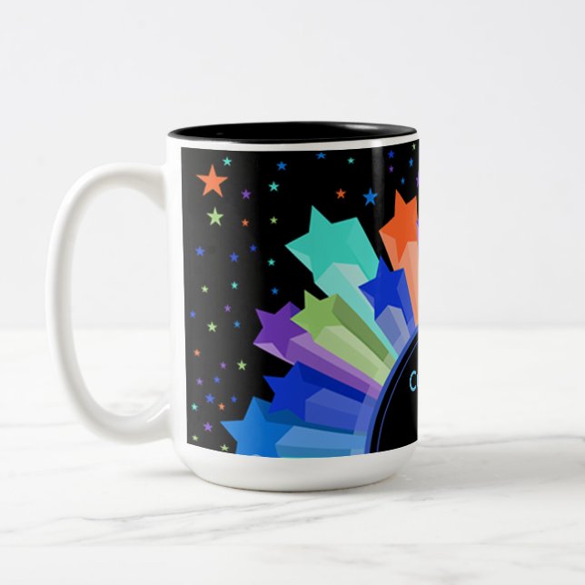 Colorful Rainbow Starburst Mugg (Vänster)