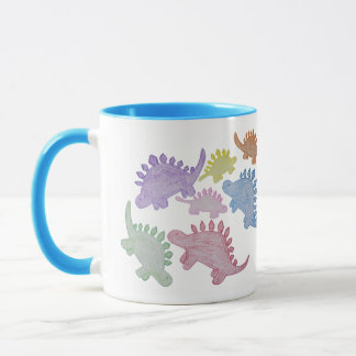 Colorful Rainbow Stegosaurus Mugg 11 oz