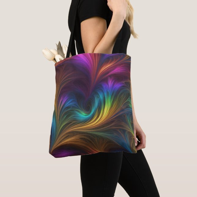 Colorful Rainbow Swirl Tygkasse (Närbild)
