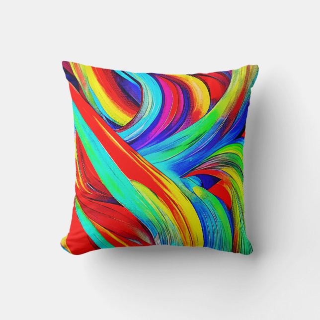 Colorful Rainbow Swirls 1108 Kudde (Framsida)