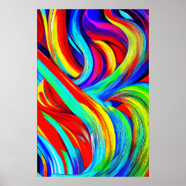 Colorful Rainbow Swirls 1108 Poster
