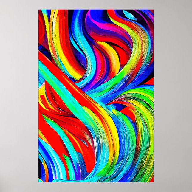 Colorful Rainbow Swirls 1108 Poster (Framsidan)