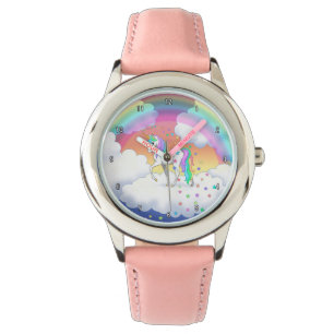 Colorful Rainbow Unicorn and Stars Armbandsur