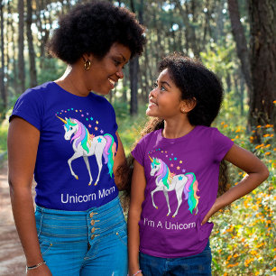 Colorful Rainbow Unicorn and Stars Tee Shirt