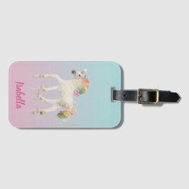 Colorful Rainbow Unicorn Polygon Namn Luggage Tag Bagagebricka