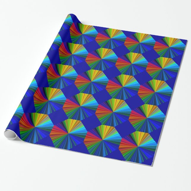 Colorful Rainbow Vortex Presentpapper (Utrullad)