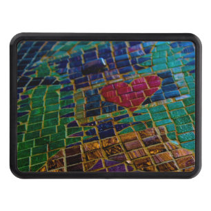 Colorful Red Heart Mosaic Dragkroksskydd
