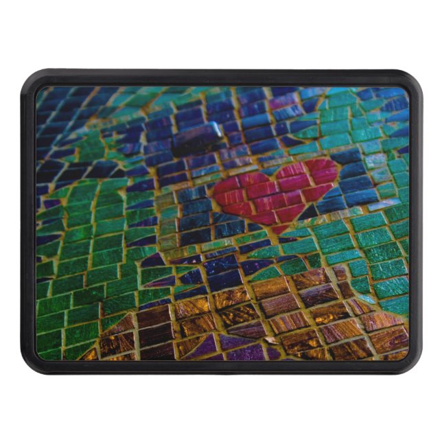 Colorful Red Heart Mosaic Dragkroksskydd (Framsidan)