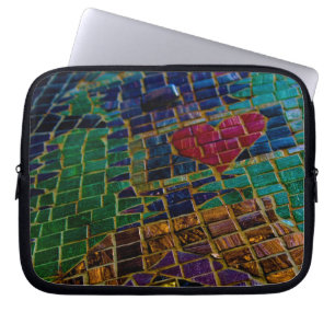 Colorful Red Heart Mosaic Laptop Fodral