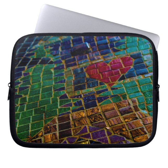 Colorful Red Heart Mosaic Laptop Fodral (Framsidan)
