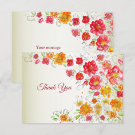 Colorful Red Yellow Pink Floral Wedding Party Tack Kort