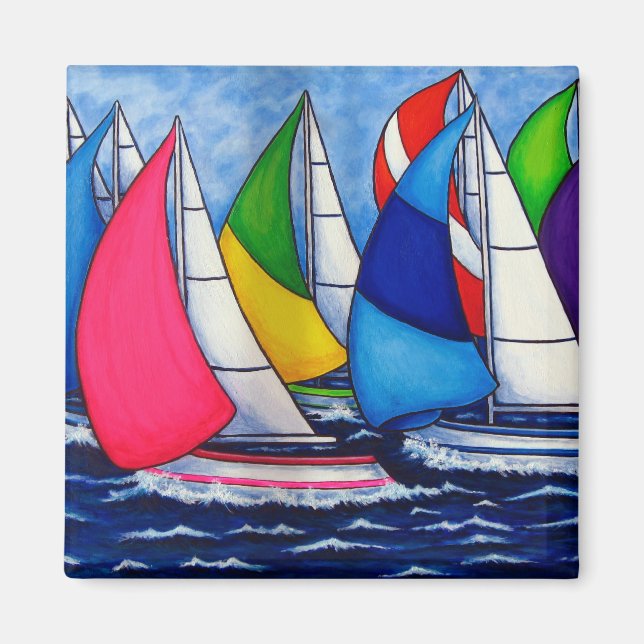 Colorful Regatta Magnets Magnet (Framsidan)