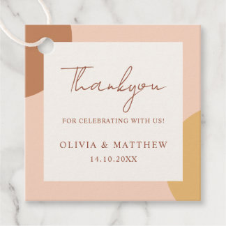 Colorful Retro Bohemian Arches Thank You Wedding Gåvor Etiketter