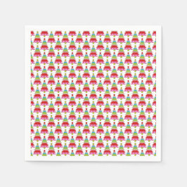 Colorful Retro Christmas Tree Pattern Paper Pappersservett