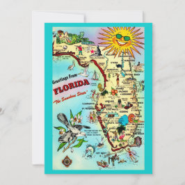 Colorful Retro Florida 5x7 Big Postcard  Kort