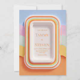 Colorful Retro Gummy Candy 3D Frame Wedding Inbjudningar