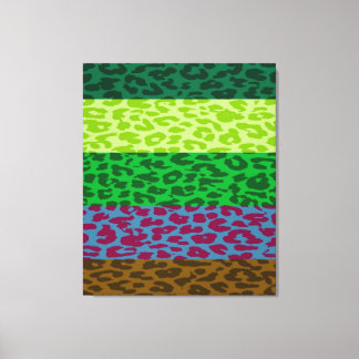 Colorful Retro Leopard Rand Mönster 5 Canvastryck