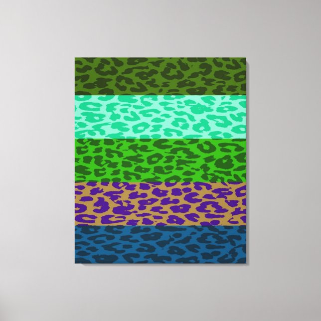 Colorful Retro Leopard Rand Mönster Canvastryck (Framsida)