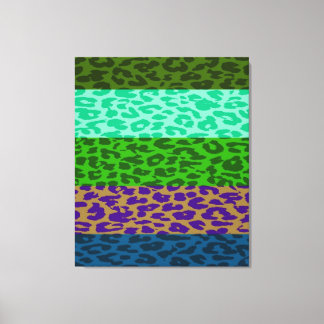 Colorful Retro Leopard Rand Mönster Canvastryck