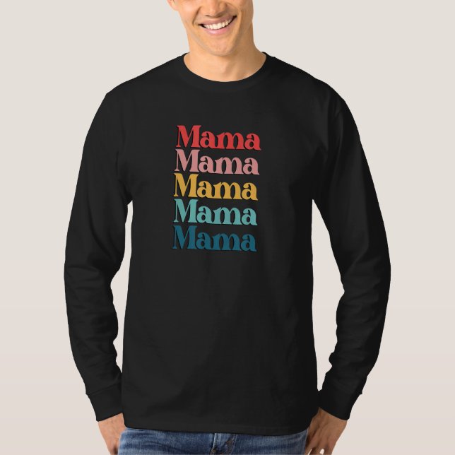 Colorful Retro Mama T Shirt (Framsida)