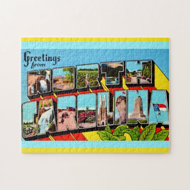 Colorful Retro North Carolina Pussel (Horisontell)